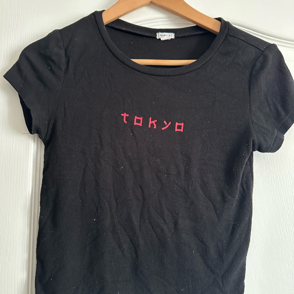Garage Black Tee with Red Tokyo Graphic - Picture 1 of 2